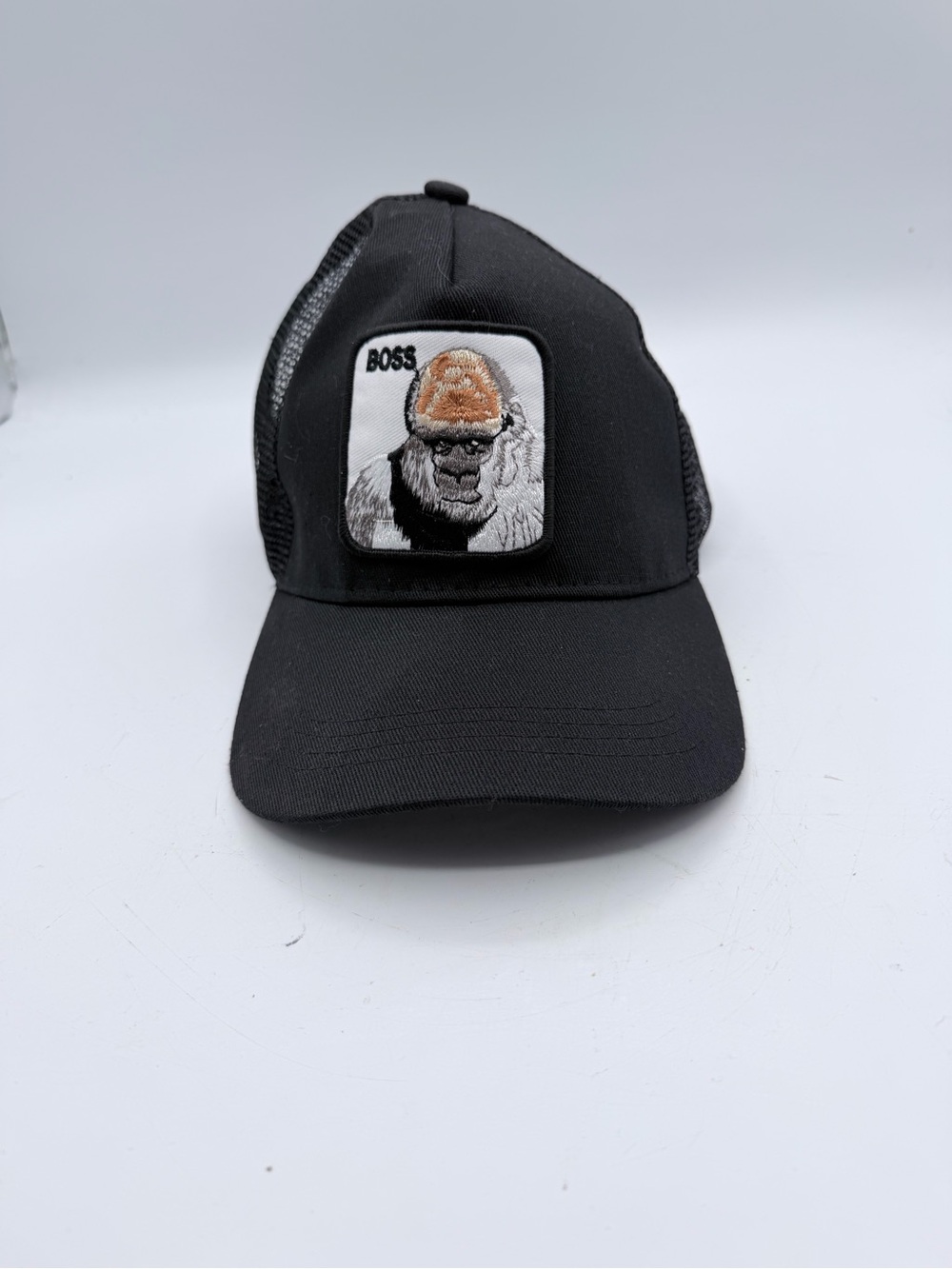 Goorin Bros The Farm Hat Cap Snap Back One Size Black Trucker BOSS Gorilla Mens